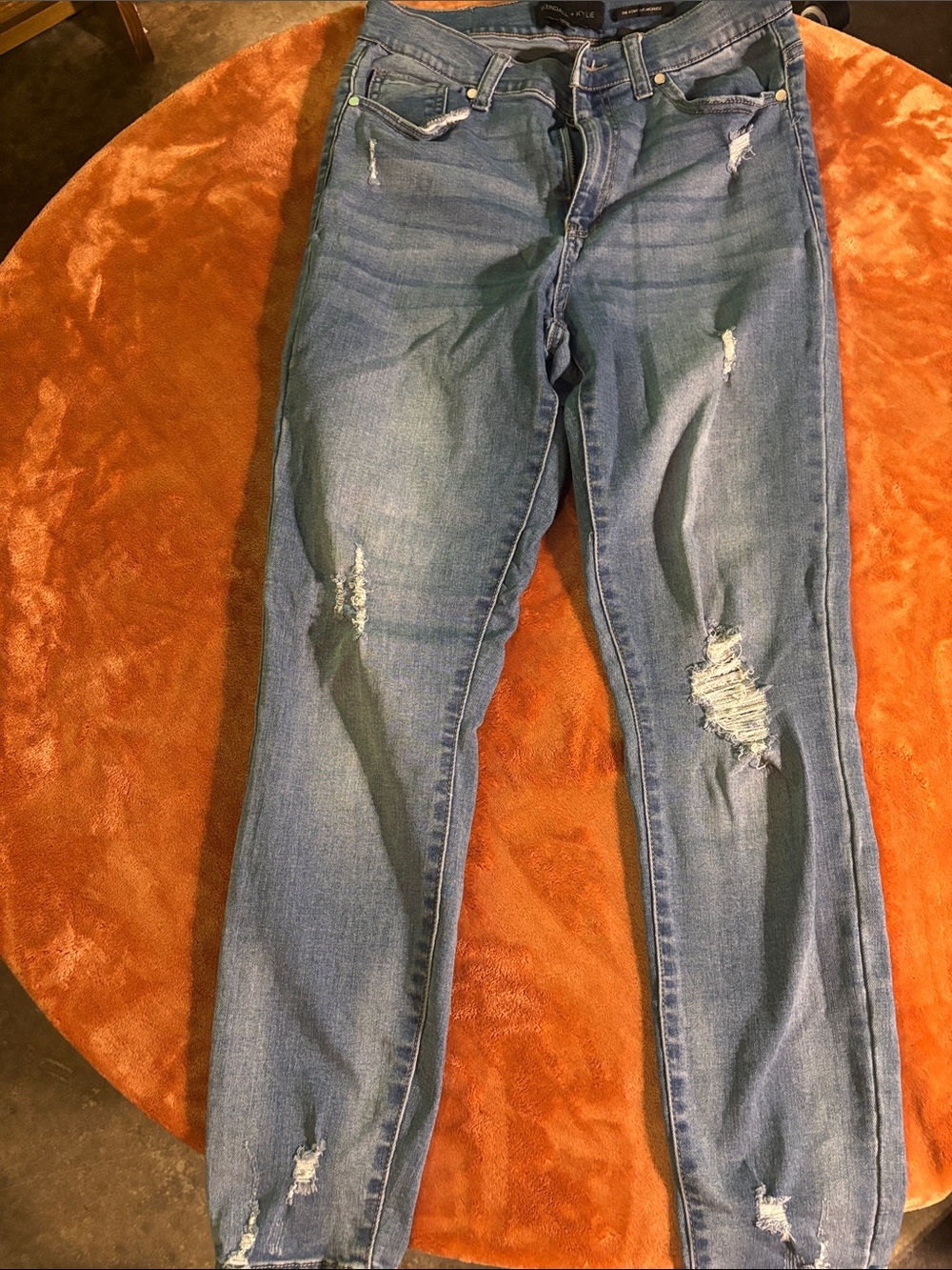 Kendall & Kylie Women's Light Blue Distressed Skinny Jeans